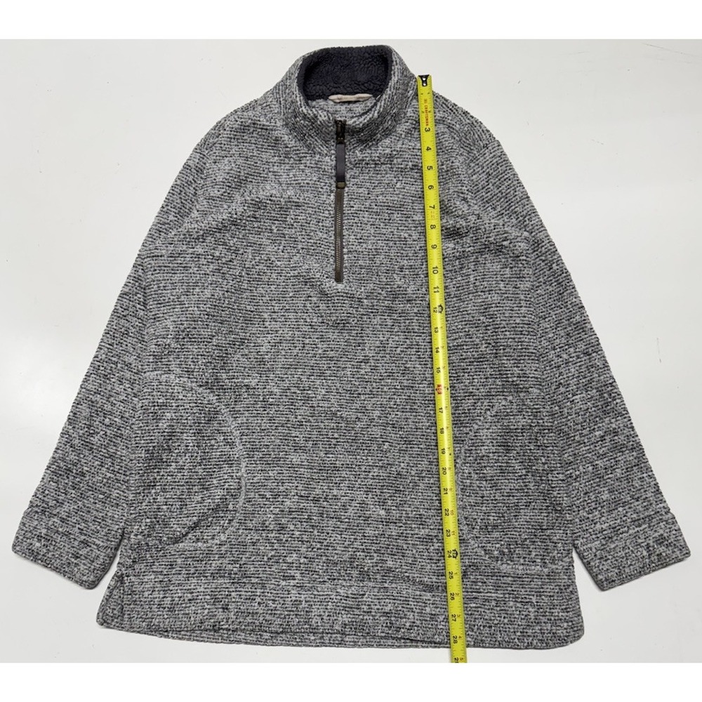Soft Surroundings‎ Women Small Sweater 1/4 Zip Luxe Sherpa Pullover Gray